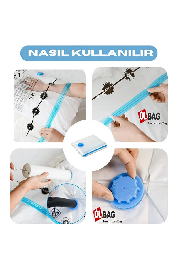 7'li Vakumlu Poşet Seti -7 Oda Toparlama Vakumlu Hurç - Vakumlu Torba